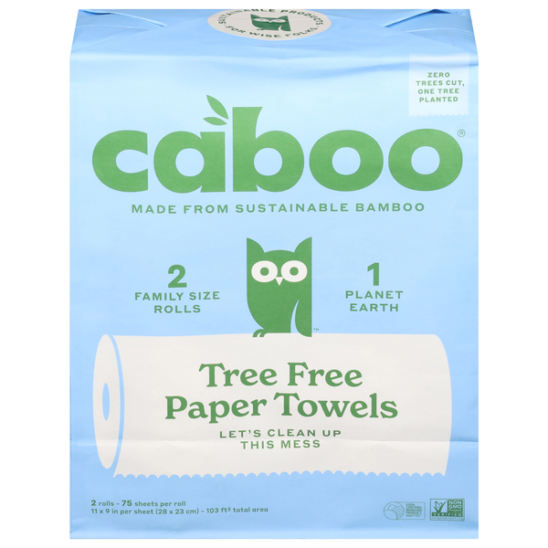 Caboo Tree Free Paper Towels Family Size Rolls