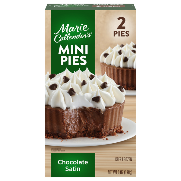 Marie Callender's Chocolate Satin Mini Pies - 2 ct Frozen