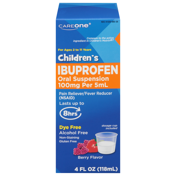 CareOne Children's Pain Fever Berry Ibuprofen Oral Suspension Liquid