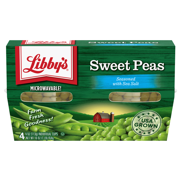 Libby's Sweet Peas Microwavable Cups - 4 ct
