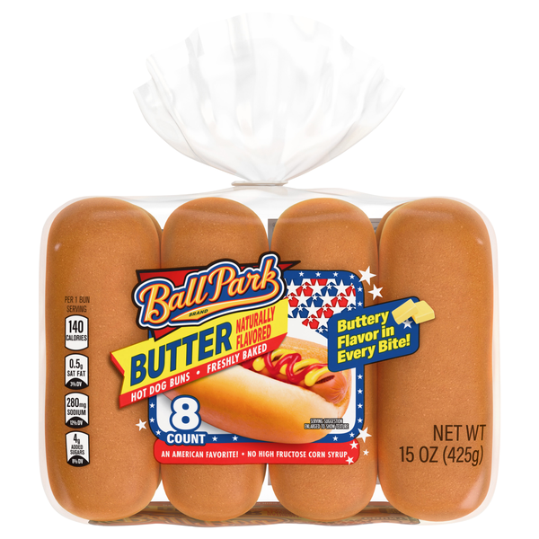 Ball Park Butter Hot Dog Buns - 8 ct