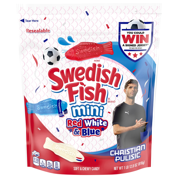 Swedish Fish Mini Red White & Blue Soft & Chewy Candy