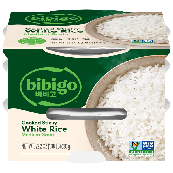 Bibigo Medium Grain Cooked Sticky White Rice