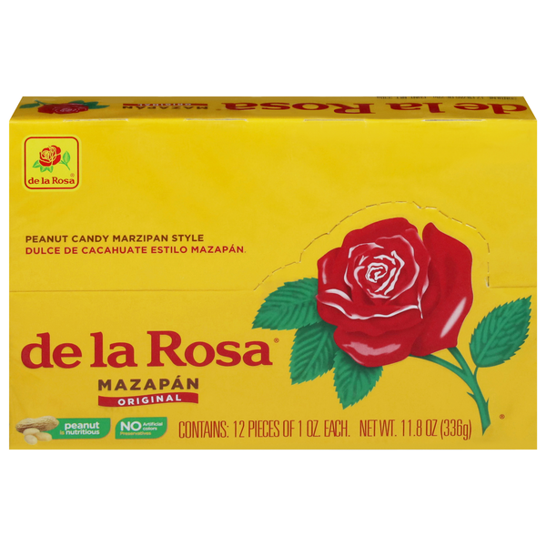 De La Rosa Marzipan Original Peanut Chewy Candy - 12 ct