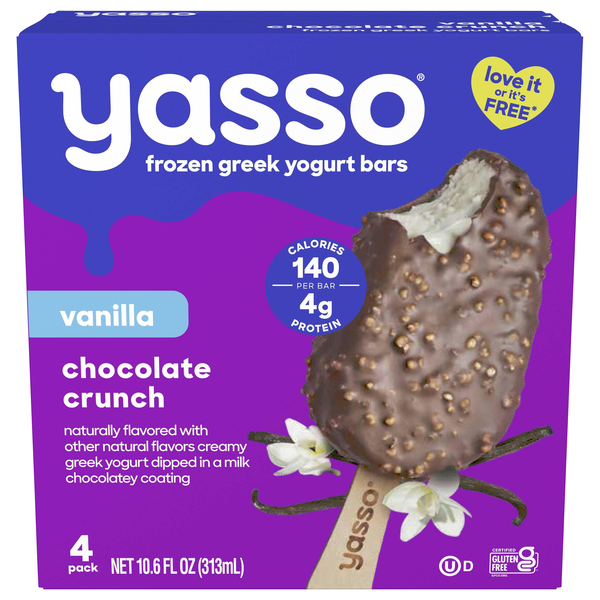 Yasso Vanilla Chocolate Crunch Frozen Greek Yogurt Bars - 4 ct