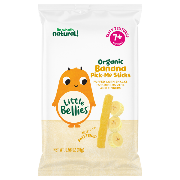 Little Bellies Organic Banana Pick-Me Sticks Baby Snacks 7m+