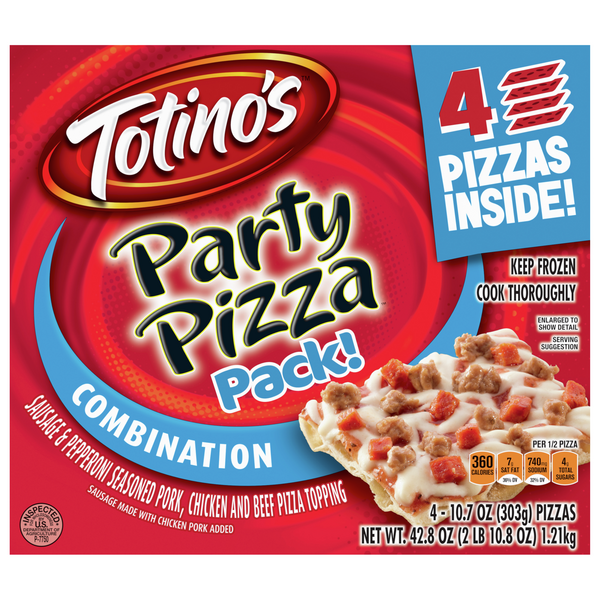Save on Totino's Party Pizza Pack! Combination 4 ct Order Online Delivery Food Lion