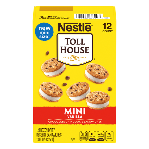 Nestle Toll House Mini Vanilla Dairy Dessert Cookie Sandwiches - 12 ct