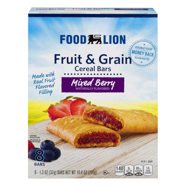 Save on Food Lion Fruit & Grain Cereal Bar Mixed Berry 8 ct Order Online Delivery Food Lion