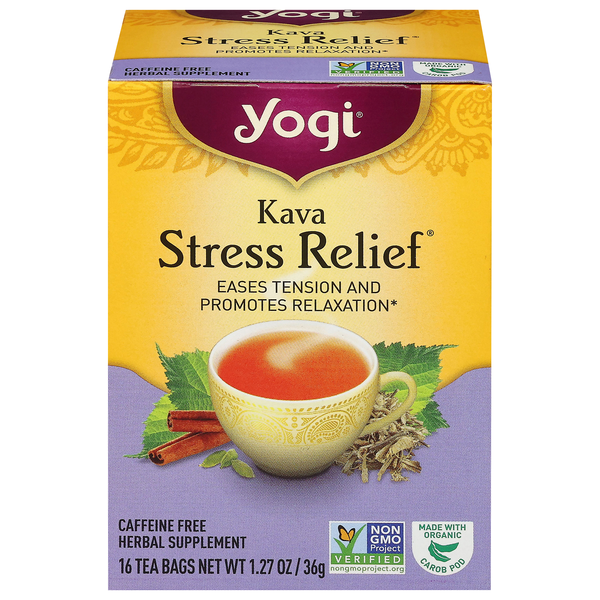 Yogi Caffeine Free Kava Stress Relief Herbal Tea Bags