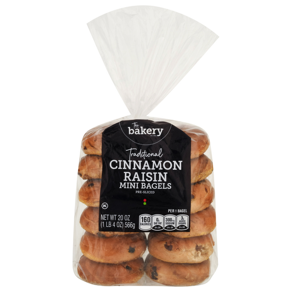 Stop & Shop The Bakery Mini Cinnamon Raisin Pre-Sliced Bagels - 10 ct