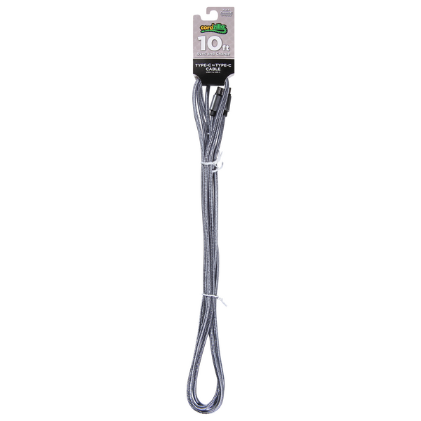 Cordzilla Type-C to Type-C Cable Gray 10 ft