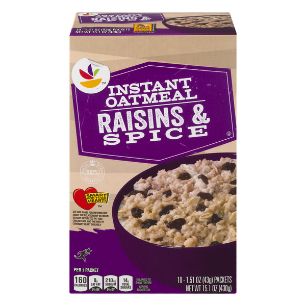 Save on GIANT Instant Oatmeal Raisins & Spice 10 ct Order Online