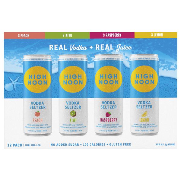 High Noon Beach Pack Vodka Seltzer Variety - 12 pk