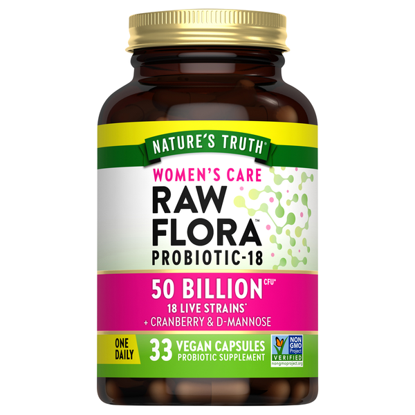 Nature's Truth Women's Care Vegan Raw Flora Probiotic-18 Capsules