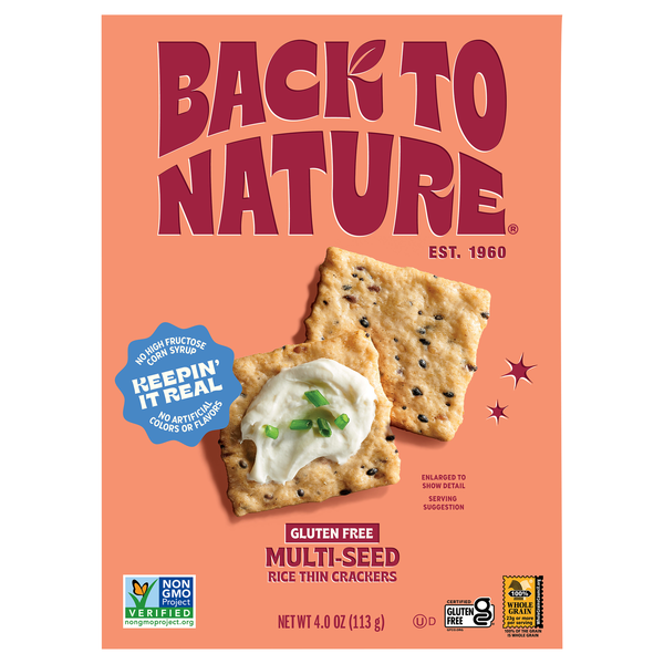 Back to Nature Gluten Free Plant-Based Multi-Seed Rice Thin Crackers
