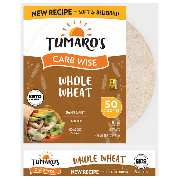 Tumaro's Carb Wise Whole Wheat Wraps - 8 ct