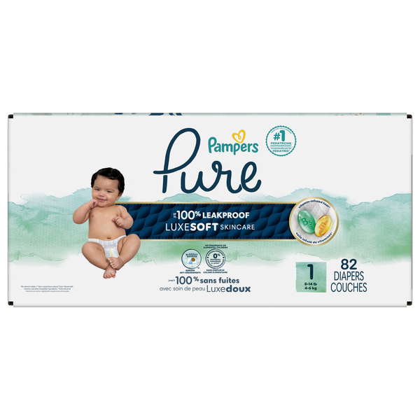 Pampers Pure Protection Size 1 Baby Diapers 8-14 lb
