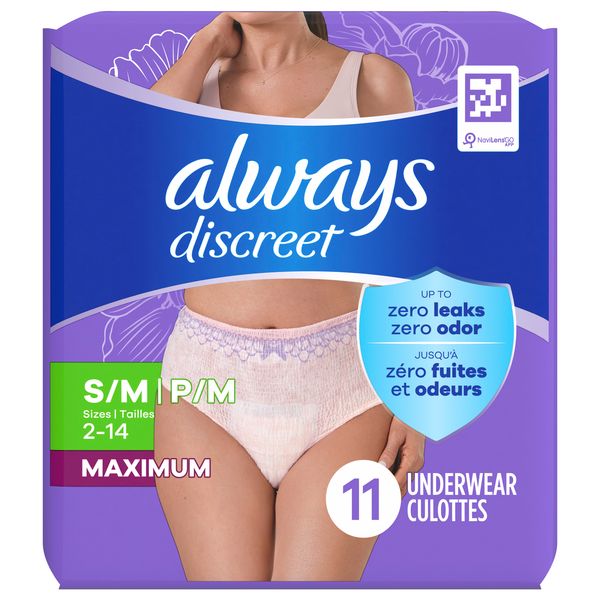 Always Discreet Women's Incontinence Underwear Size S/M