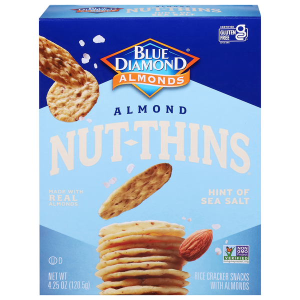 Blue Diamond Almond Nut-Thins Gluten Free Hint of Salt Rice Crackers