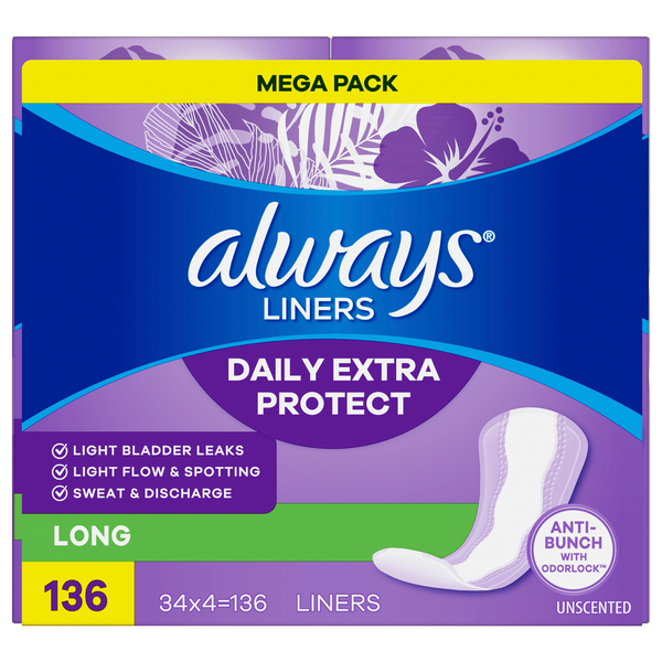 Always Anti-Bunch Xtra Protection Unscented Long Liners
