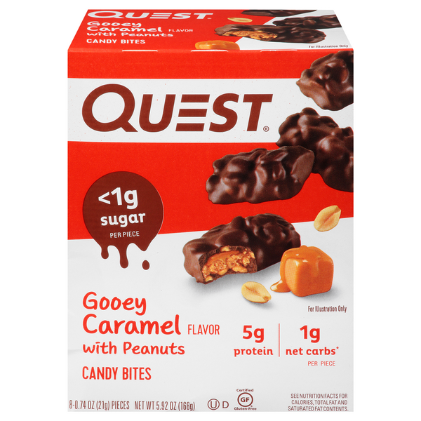 Save on Quest Candy Bites Goody Caramel with Peanuts Low Carb Keto 8