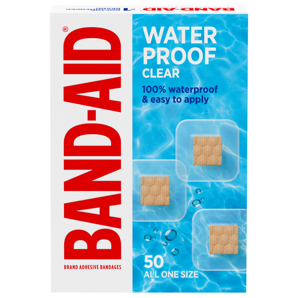 Band-Aid Waterproof Clear Bandages Small