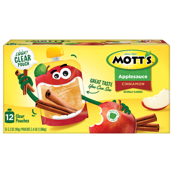 Mott's Cinnamon Applesauce Pouches - 12 ct