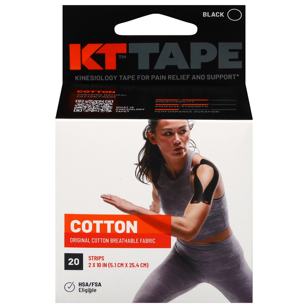 KT Tape Elastic Sports Kinesiology Therapeutic Tape Strips Black