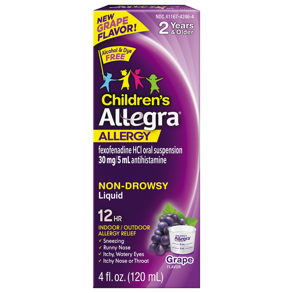 Allegra Children's Grape Flavored Allergy Relief 12hr Non-Drowsy Liquid
