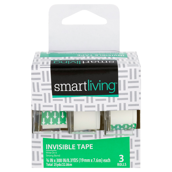 Smart Living Invisible Tape Write On .75 X 300 Inch ea - 3 pk