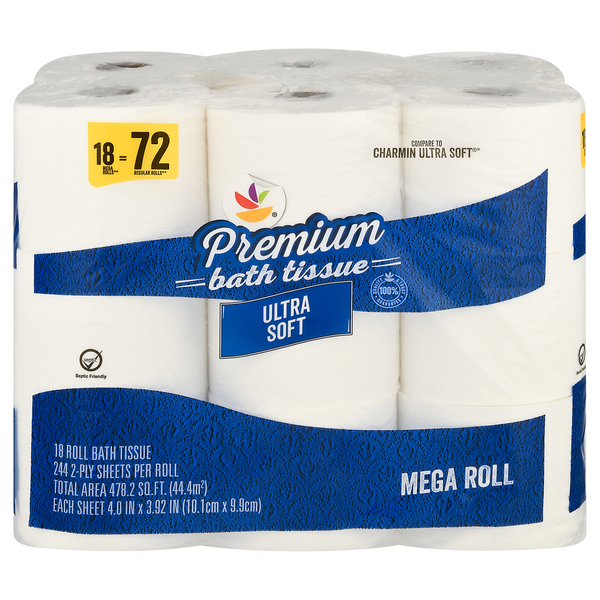 Our Brand Premium Ultra Soft Mega Roll 2-Ply Toilet Paper - 18 ct