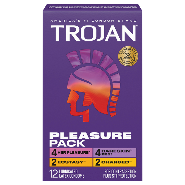 Trojan Pleasure Pack Assorted Latex Lubricated Condoms