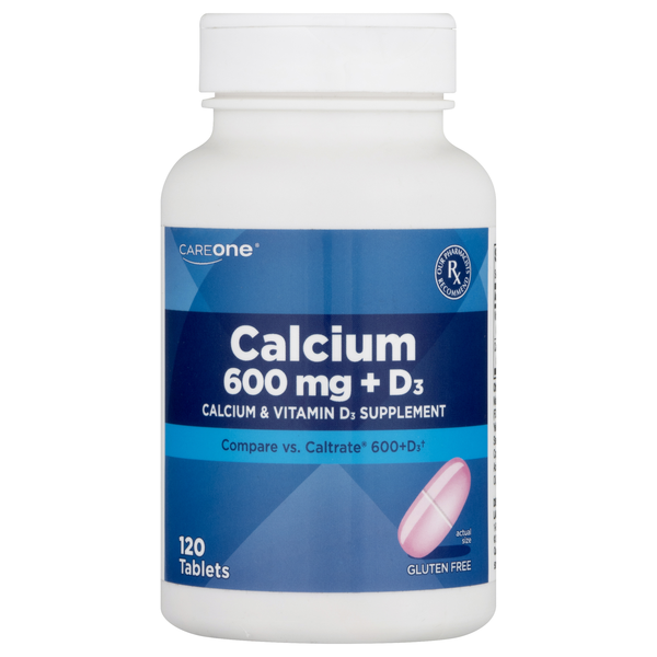 CareOne Gluten Free 600mg Calcium + D3 Tablets