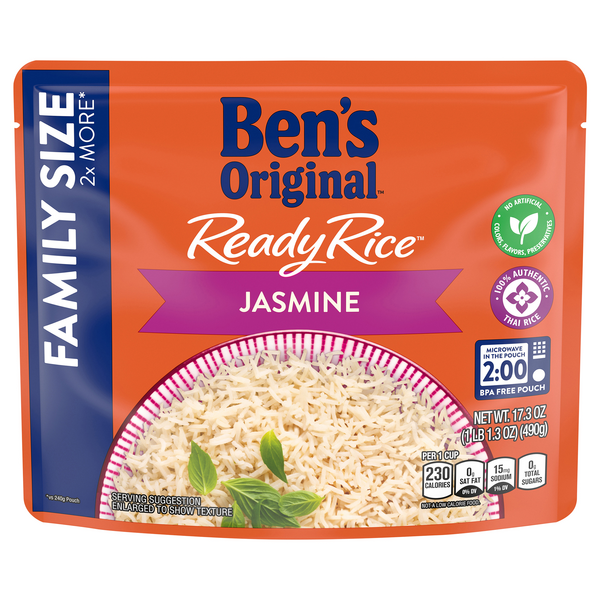 Ben's Original 2 Minute Ready Rice Jasmine Family Size Microwave
