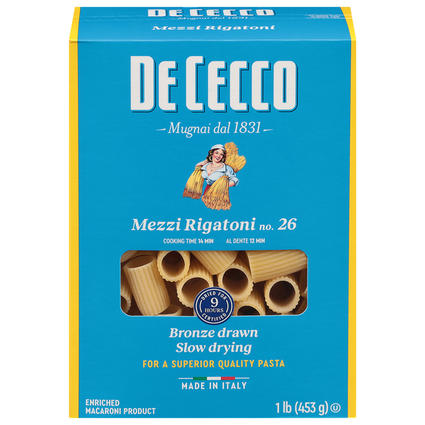 De Cecco Mezzi Rigatoni Pasta