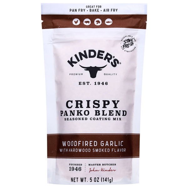 Kinder's Seasoned Woodfired Garlic Crispy Panko Blend Coating Mix