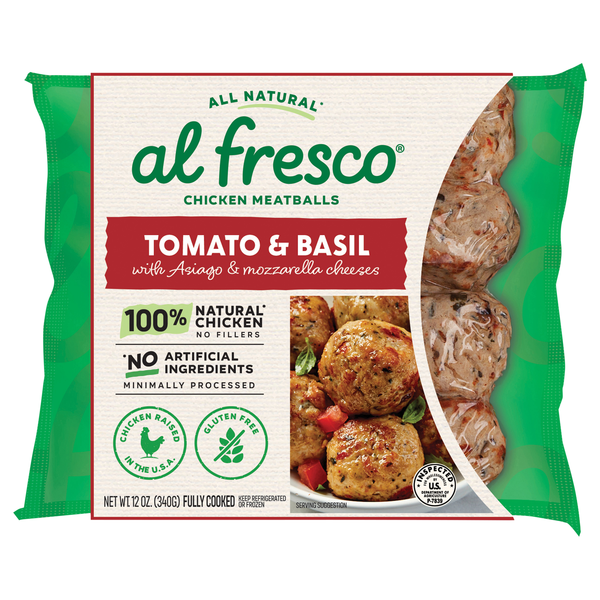 Al Fresco Natural Gluten Free Tomato & Basil Chicken Meatballs