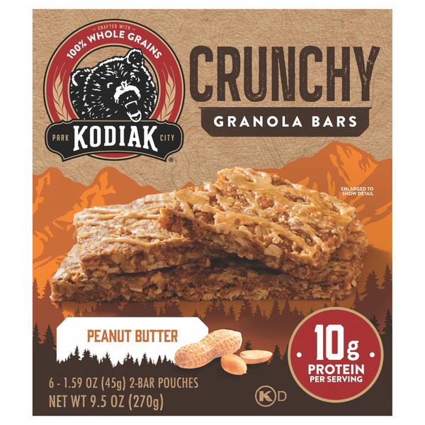 Kodiak Crunchy Peanut Butter Granola Bars - 6 ct