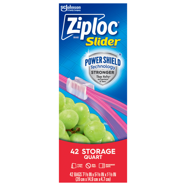 Ziploc Slider Quart Storage Bags
