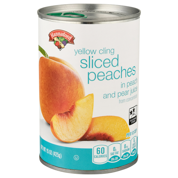 Hannaford Sliced Yellow Cling Peaches in 100% Juice