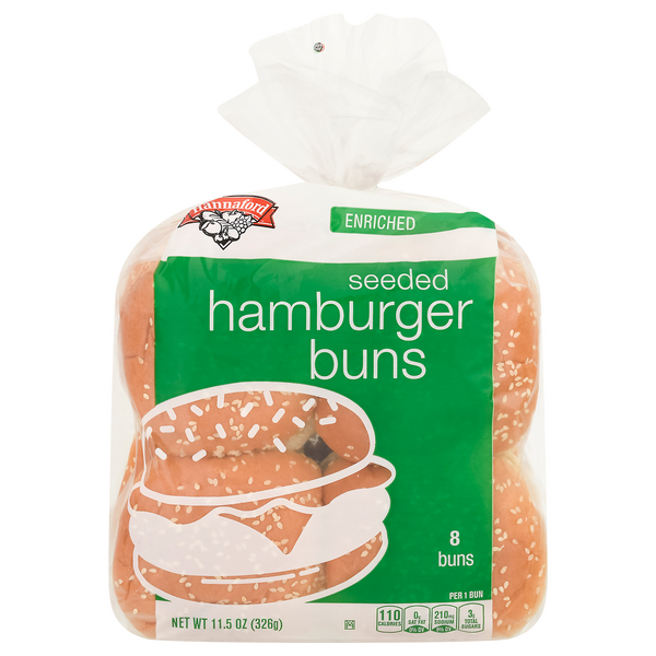 Hannaford Seeded Hamburger Buns - 8 ct