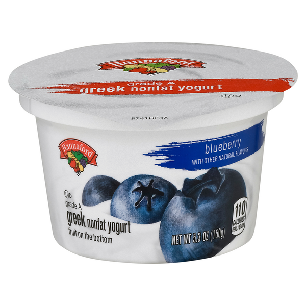 Hannaford Non Fat Blueberry Greek Yogurt Cup