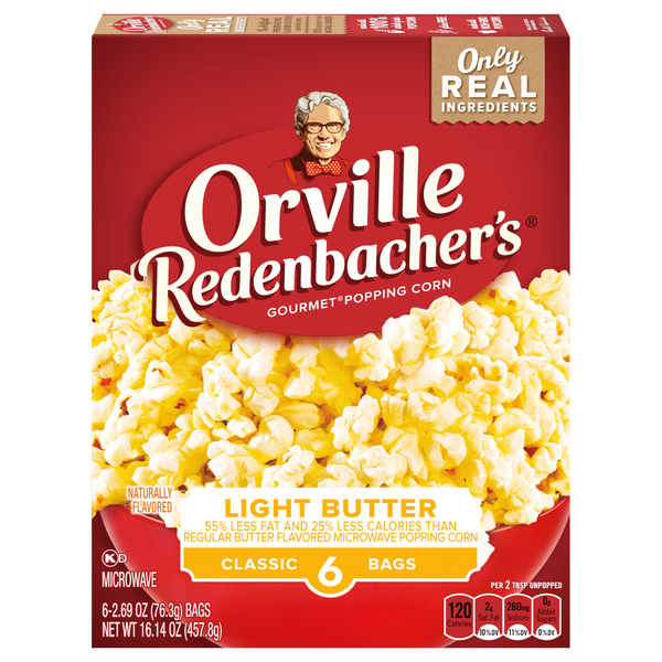 Orville Redenbacher's Light Butter Classic Bags Microwave Popcorn - 6 ct