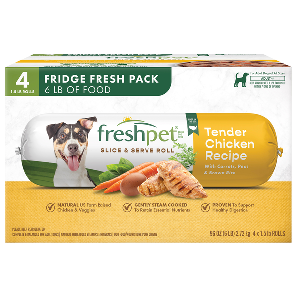Freshpet Chicken Veggies & Brown Rice Refrigerated Dog Food - 4 ct