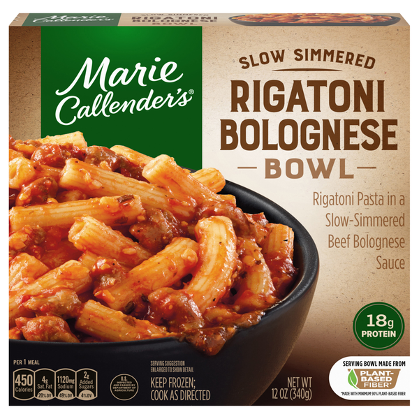 Marie Callender's Rigatoni Bolognese Bowl 19g Protein Frozen Meal