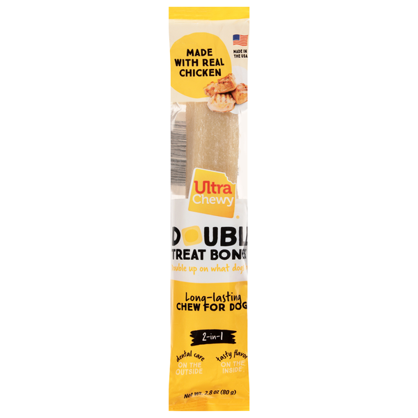 Ultra Chewy Double Treat Bones Chicken Flavor Dog Chew