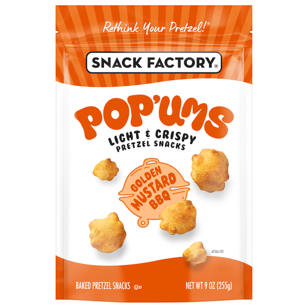 Snack Factory Pop'ums Golden Mustard BBQ Pretzel Snacks