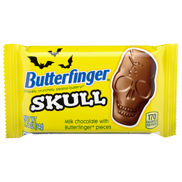 Butterfinger Skull Milk Chocolate Peanut Butter Halloween Candy Bar