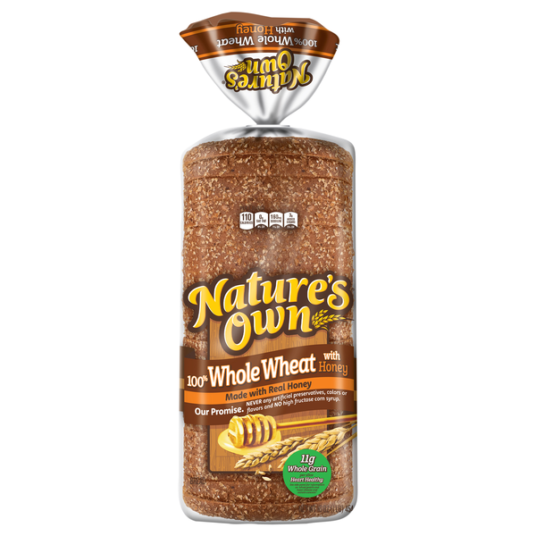 Nature's Own Whole Grain 100% Whole Wheat Bread with Honey Sliced